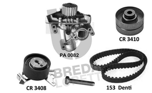 BREDA LORETT Vesipumppu + jakohihnasarja KPA0788B